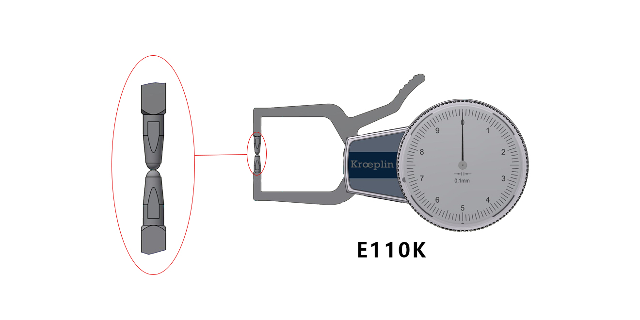 KROEPLIN E110K2 — Mechanical external measuring snap gauge