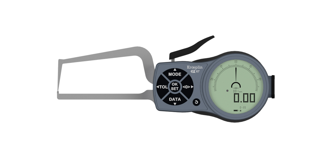 KROEPLIN 07-K2R20S — Electronic pipe wall thickness measuring snap gauge