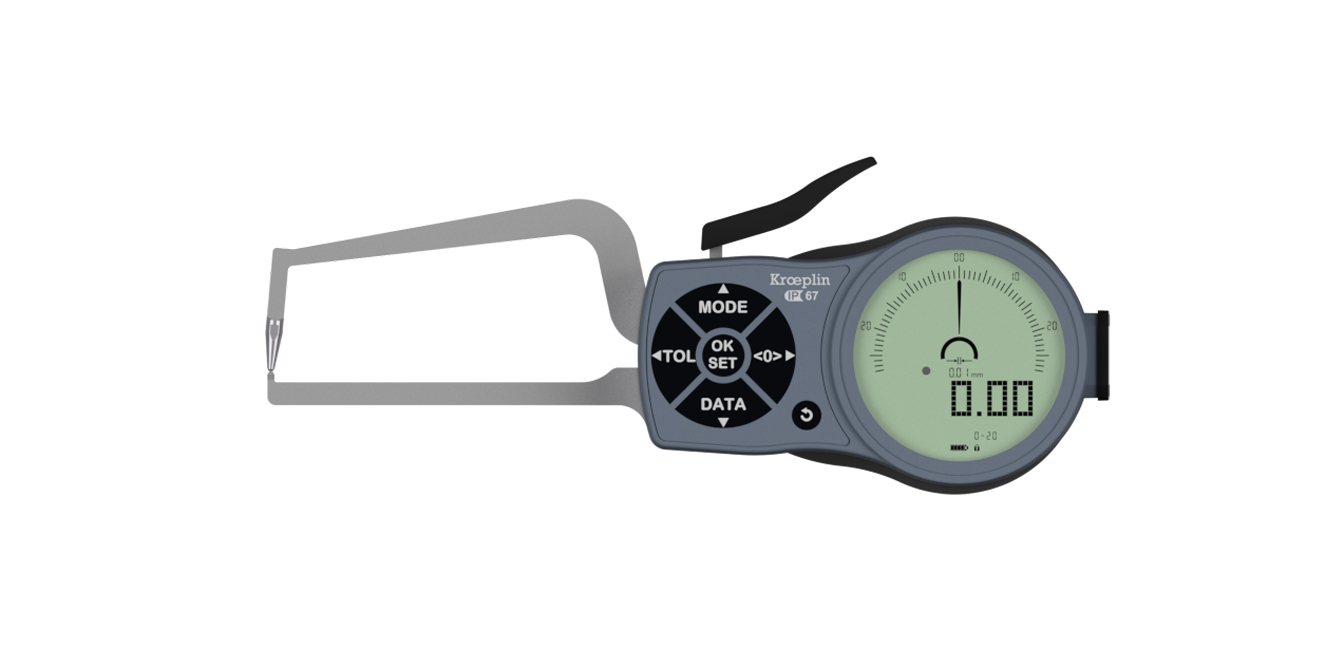 KROEPLIN 05-K2R20 — Electronic pipe wall thickness measuring snap gauge
