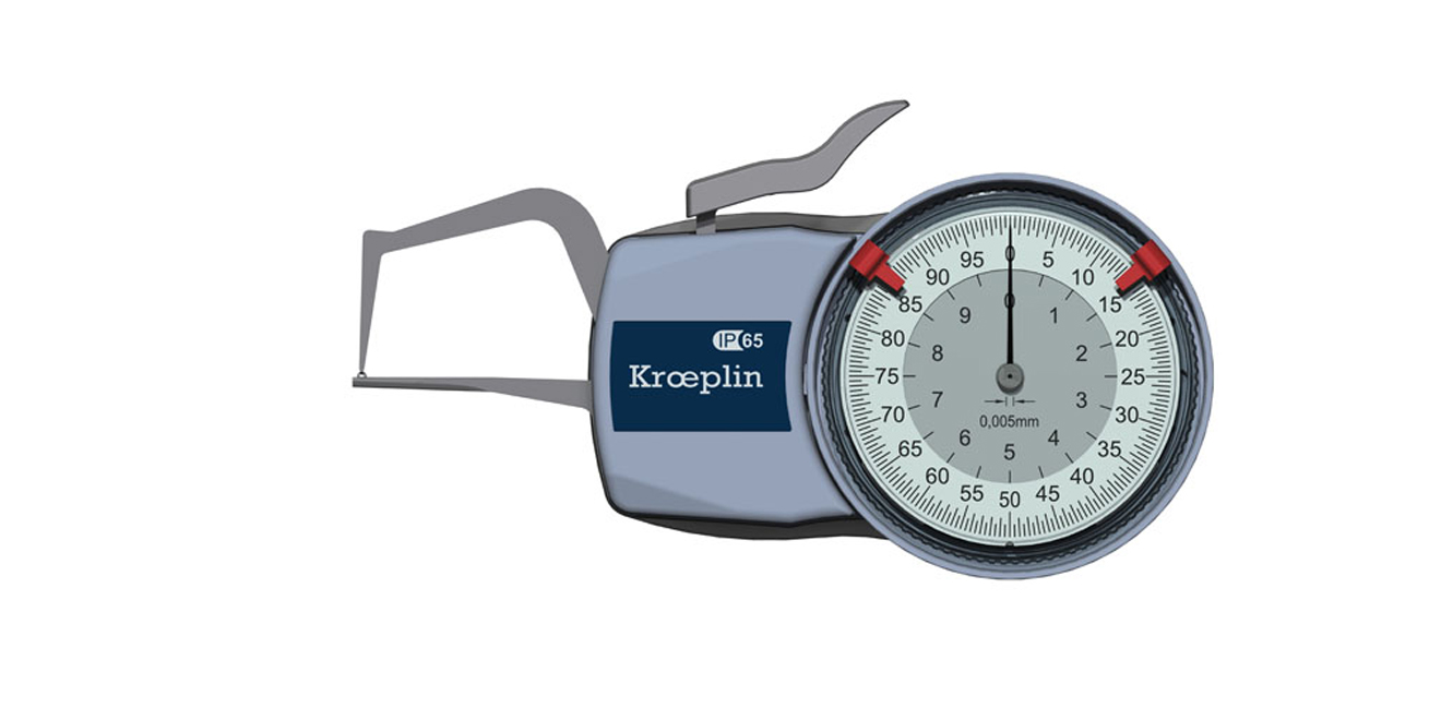 KROEPLIN 04-D1R10S — Mechanical pipe wall thickness measuring snap gauge