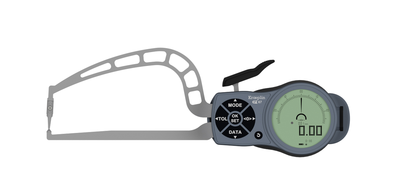 KROEPLIN 10-K3R30S — Electronic pipe wall thickness measuring snap gauge